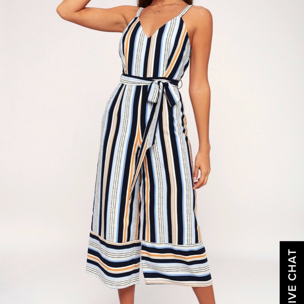 Lulus stripped jumpsuit